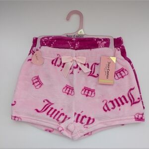 NWT Juicy Girls (6/6X) 2-Pack Fleece Pyjama Bottoms/Boxers/Shorts/Sleep Set